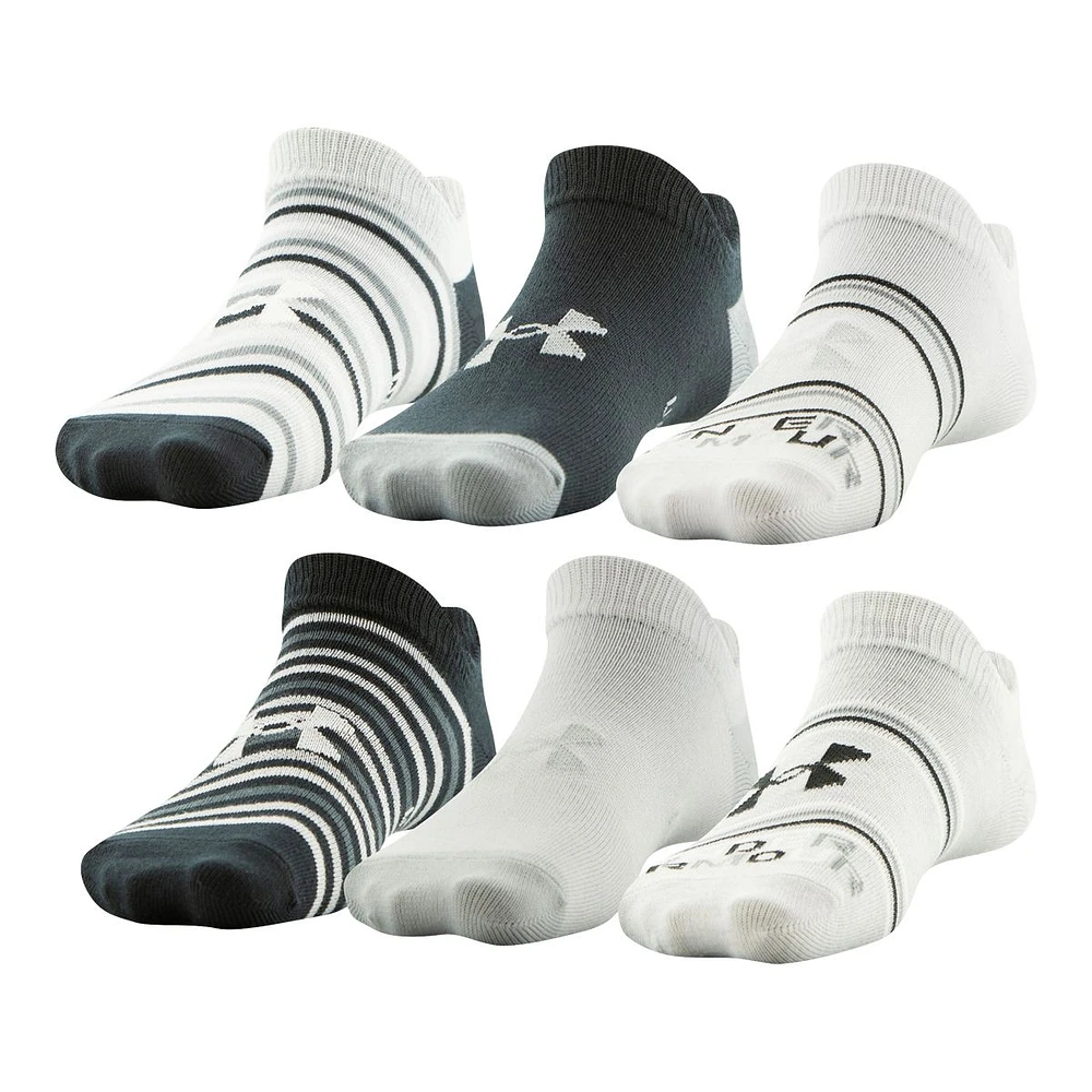 Under Armour Girls' Essential No Show Socks - 6 Pack