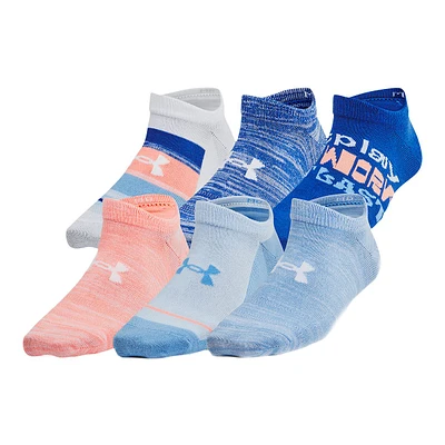 Under Armour Girls' Essential Lightweight No Show Sock - 6 Pack