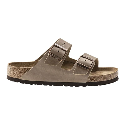 Birkenstock Men's Arizona Leather Two Strap Foam Cushioned Slides/Sandals