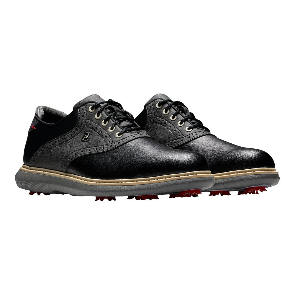 FootJoy Men's Traditions Saddle Spiked Waterproof Golf Shoes