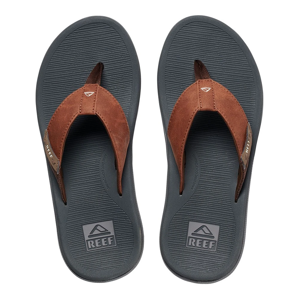 Reef Men's Santa Ana Synthetic Leather Lined Supported Flip Flops/Sandals