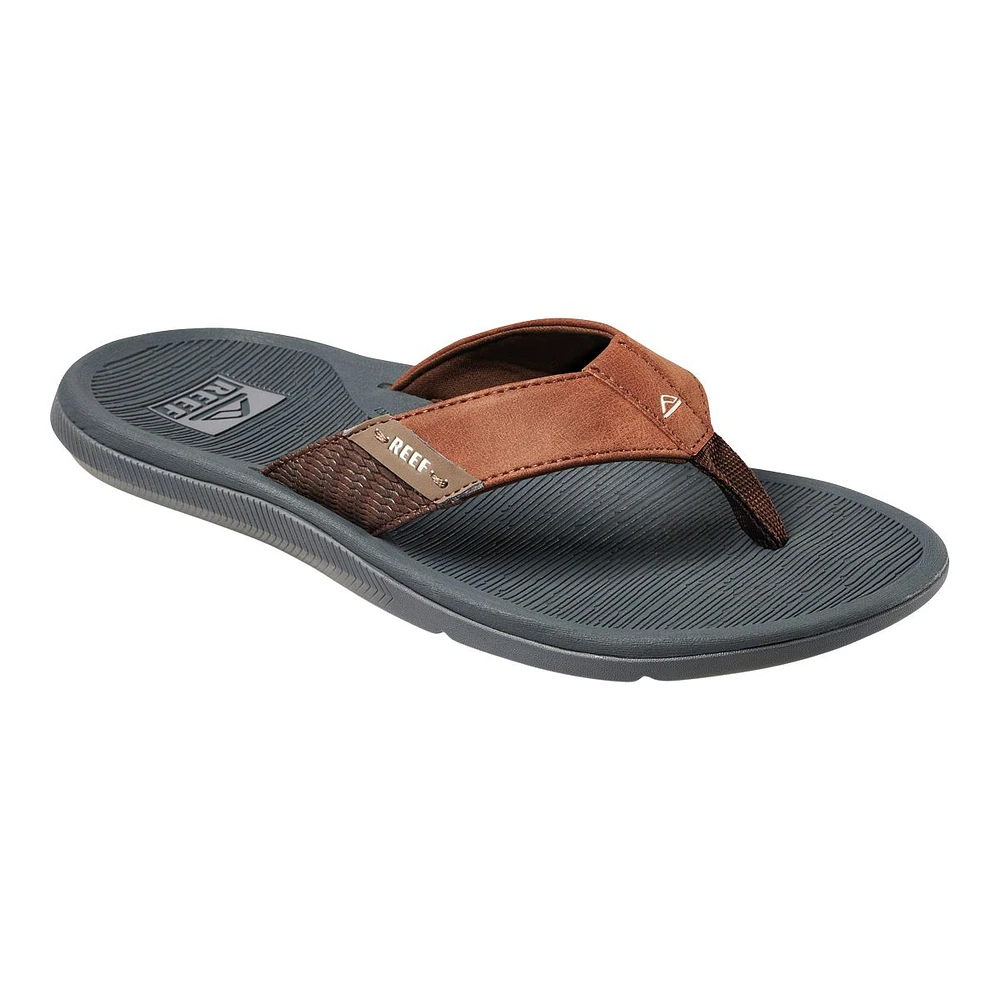 Reef Men's Santa Ana Synthetic Leather Lined Supported Flip Flops/Sandals