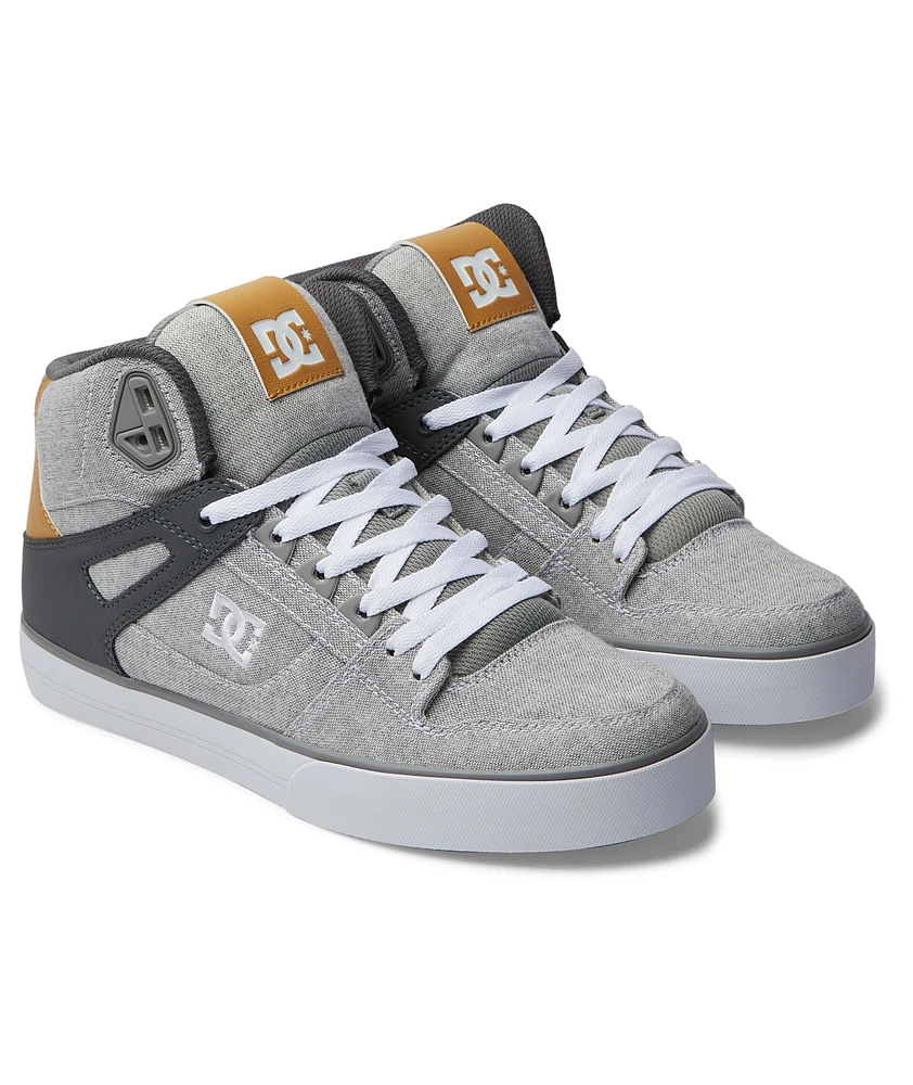 DC Men's Pure SE High-Top Leather Breathable Mesh Skate Shoes