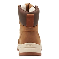 ROXY Women's Karmel Winter Boots, Water-Resistant, Vegan Leather, Faux Fur, Insulated