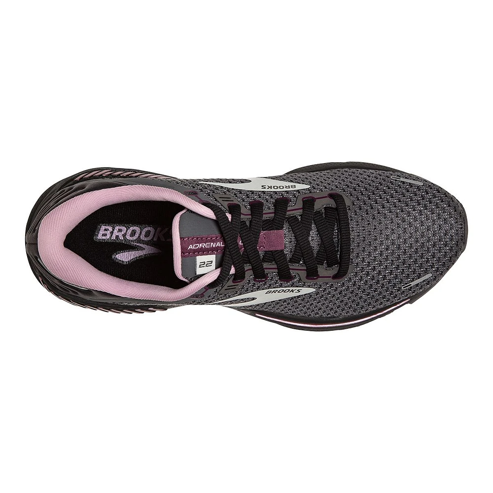 Brooks Women's Adrenaline GTS 22 Running Shoes, Wide Width, Cushioned