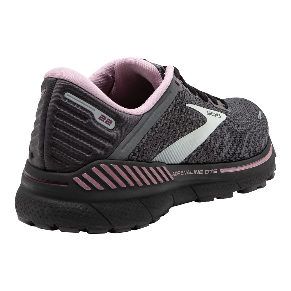 Brooks Women's Adrenaline GTS 22 Running Shoes, Wide Width, Cushioned