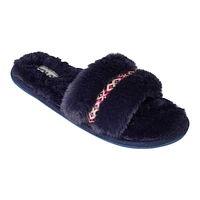 O'Neill Women's Laurelee Embellished Faux Fur Slippers