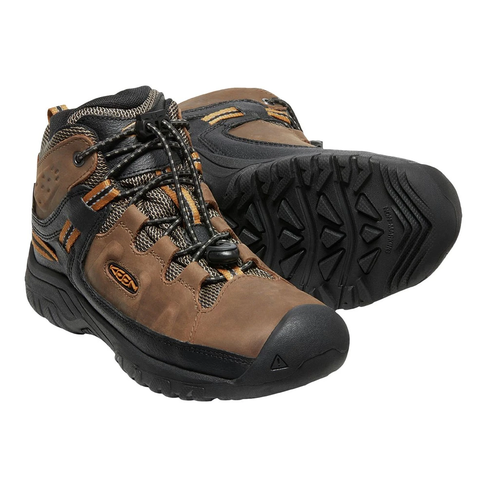 Keen Canada Outdoor Boys' Youth Years Targhee Waterproof Mid Hiking Boots Brown