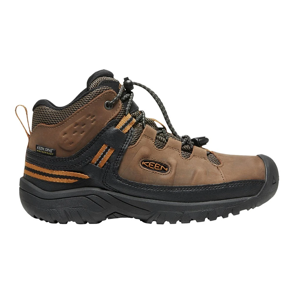 Keen Canada Outdoor Boys' Youth Years Targhee Waterproof Mid Hiking Boots Brown