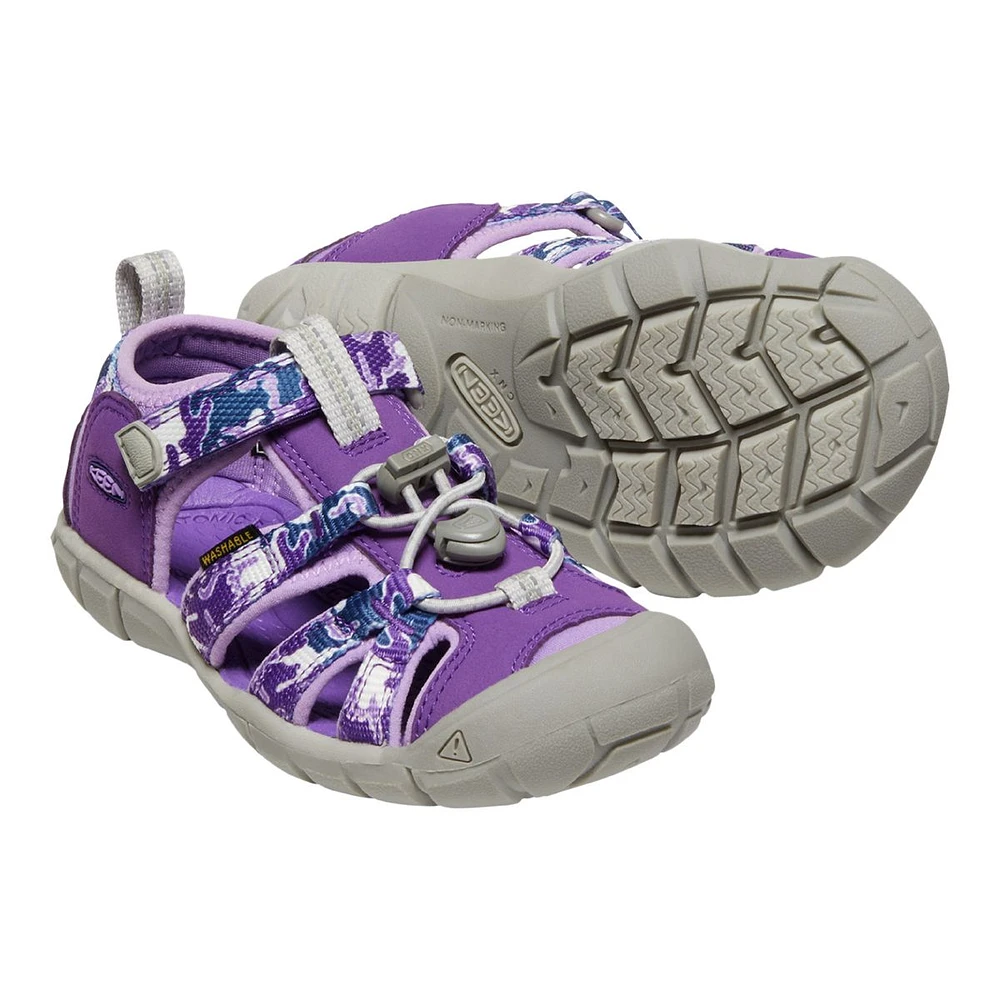 Keen Canada Outdoor Kids' Pre-School Seacamp II Closed Toe Sandals/Shoes, Girls', Heel Strap