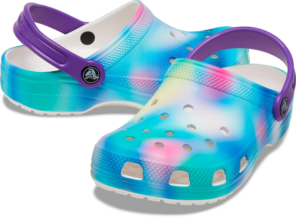 Crocs Kids' Pre-School/Grade School Classic Solarized Clog Slide Sandals, Girls', Beach