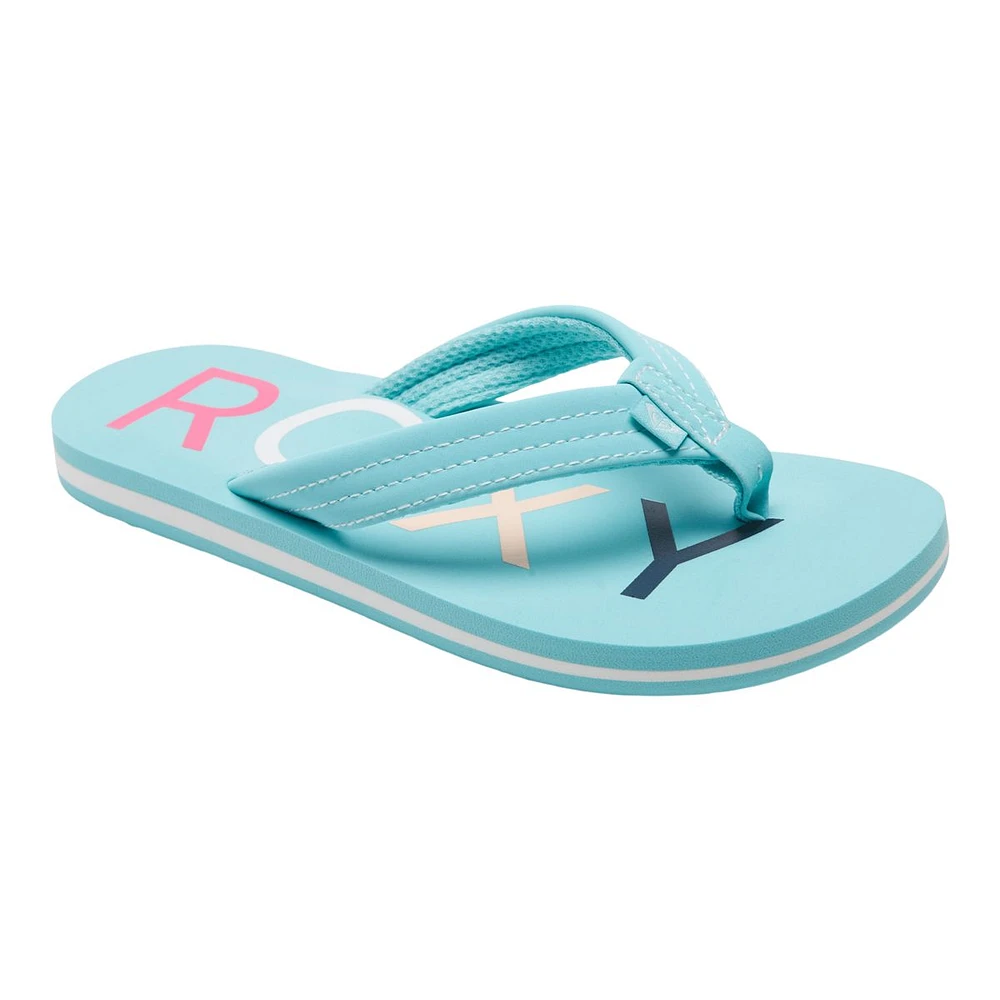 Roxy Kids' Pre-School/Grade School RG Vista III Light Blue Flip Flop/Sandals, Girls'