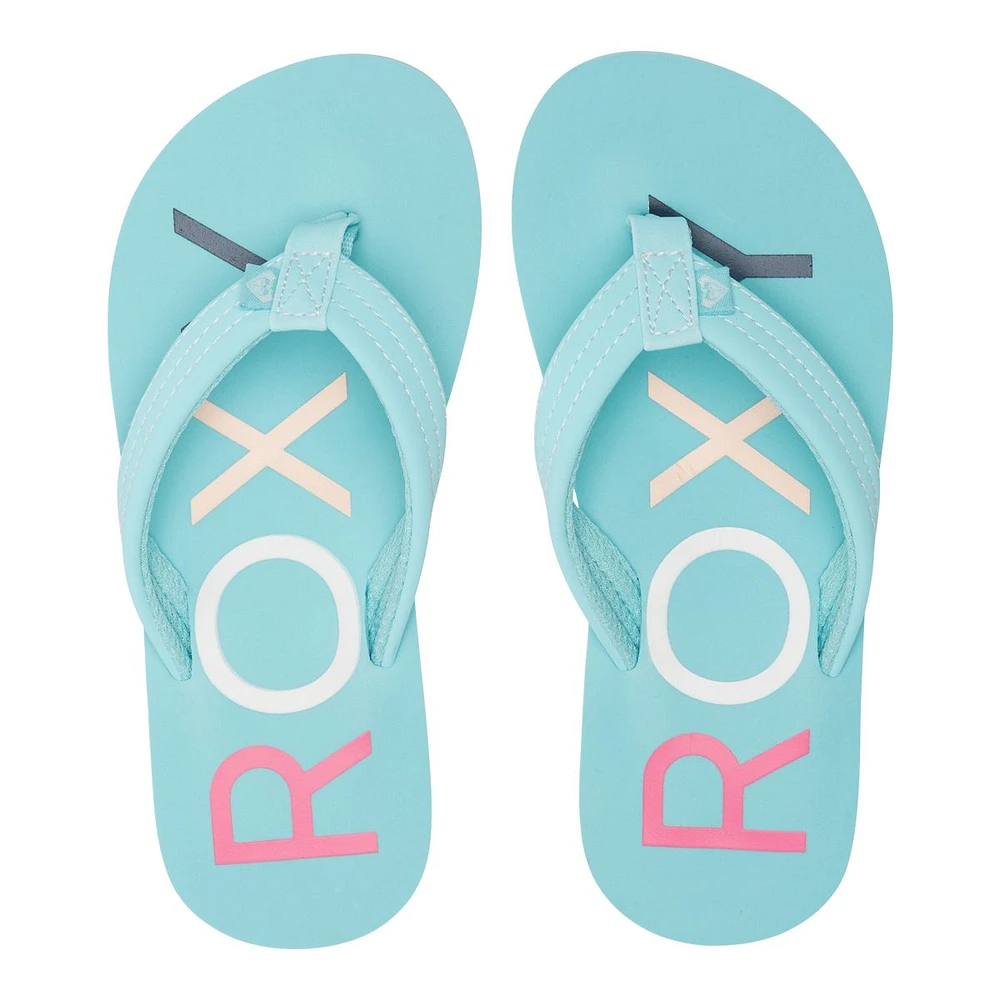 Roxy Kids' Pre-School/Grade School RG Vista III Light Blue Flip Flop/Sandals, Girls'