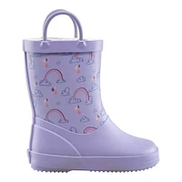 Ripzone Kids' Toddler Iris Fleece Lined Rain Boots, Girls', Slip On, Waterproof, Faux Fur Lining