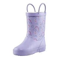 Ripzone Kids' Toddler Iris Fleece Lined Rain Boots, Girls', Slip On, Waterproof, Faux Fur Lining