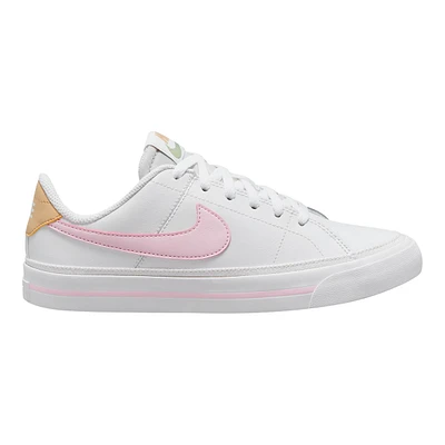 Nike Kids' Grade School Court Legacy Shoes, Girls, Tennis, Sneakers, Leather, Cushioned