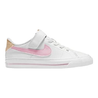 Nike Kids' Pre-School Court Legacy Shoes, Girls, Tennis, Sneakers, Lace, Velcro, Cushioned