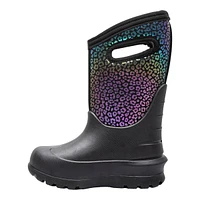 Bogs Kids' Grade/Pre-School Neo Classic Rainbow Leopard Waterproof Lightweight Pull-On Winter Boots