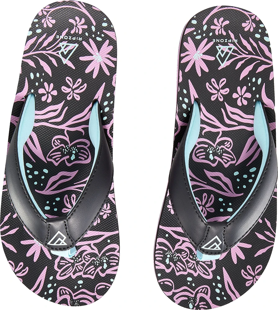 Ripzone Girls' Grade/Pre-School Kai Flip Flop Floral Sandals