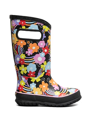 Bogs Girls' Rainbow Flower Rain boots