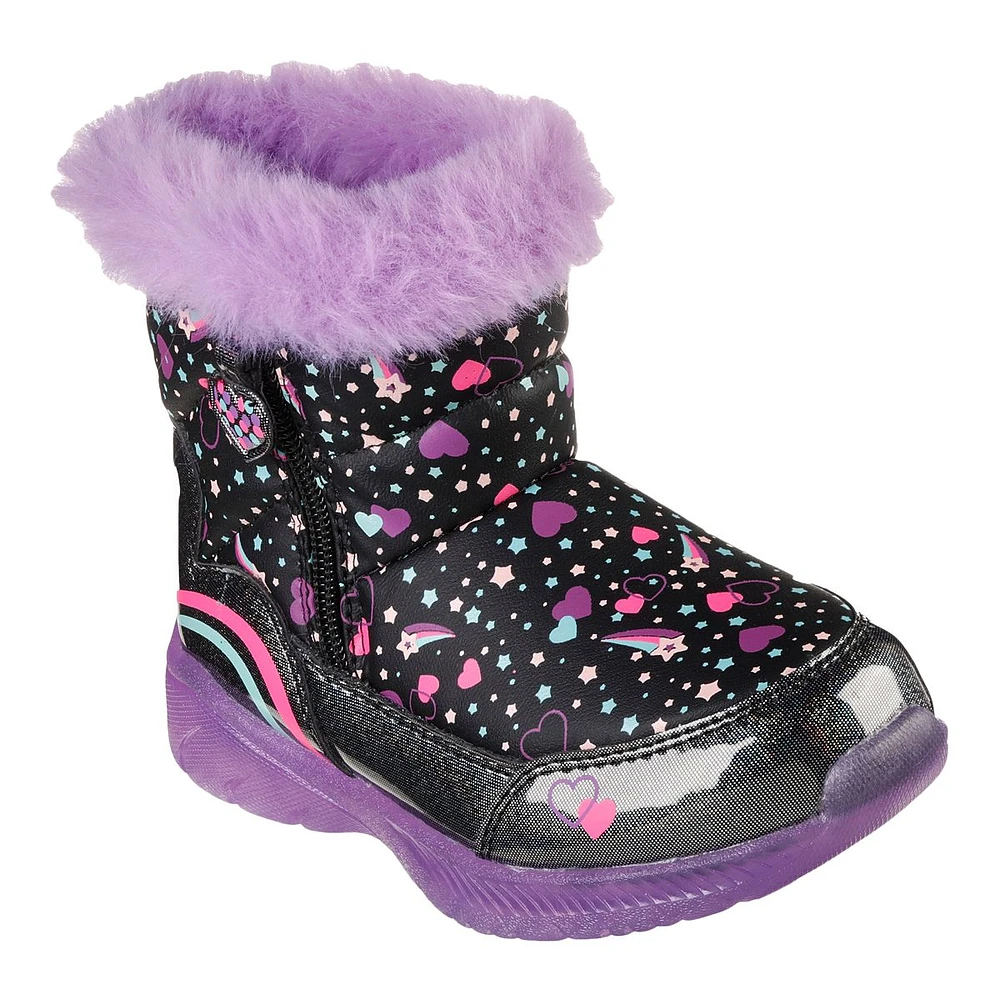 Skechers Kids' Toddler Illumi-Brights Trend Boots, High Top, Slip On, Winter, Light Up