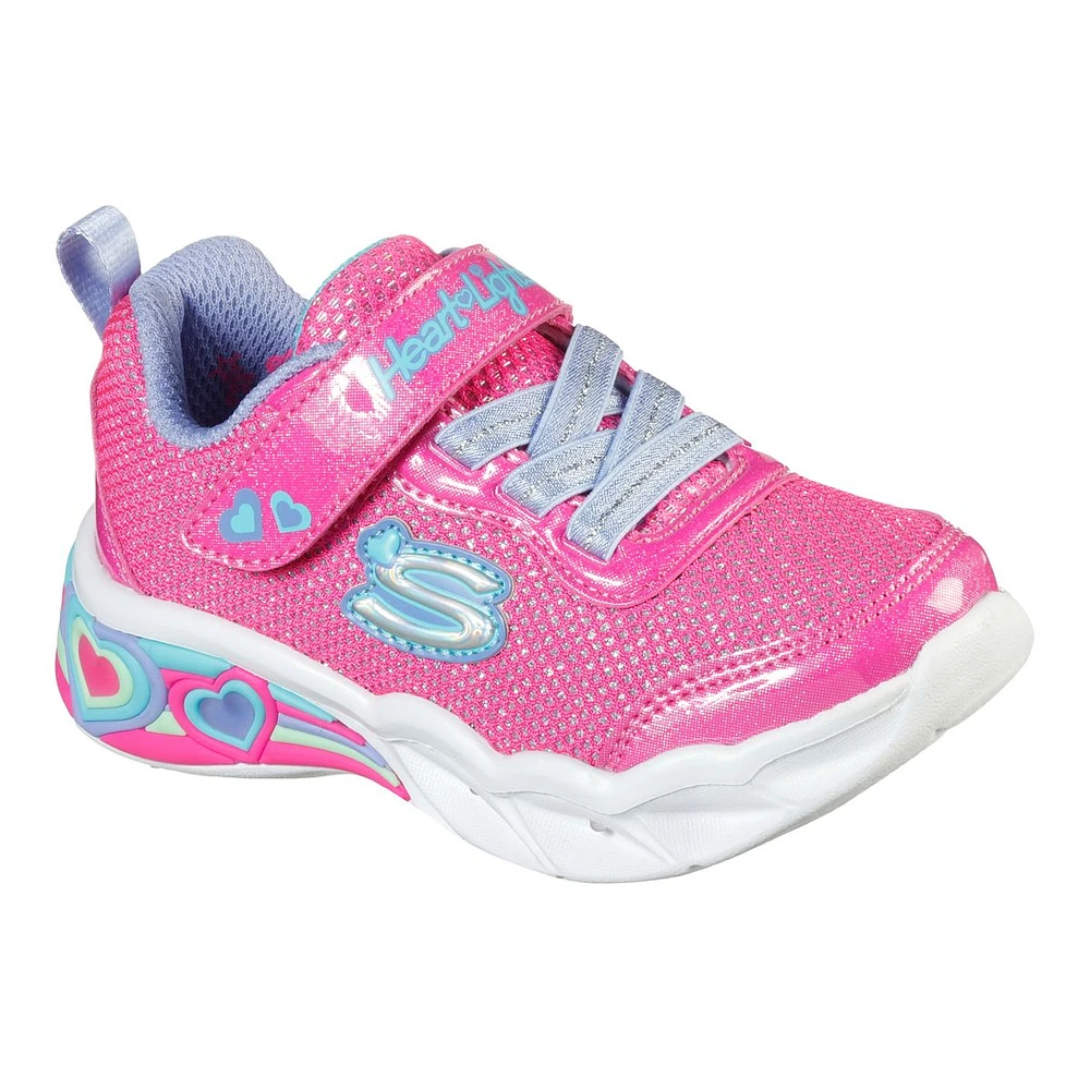 Skechers Kids' Toddler Sweetheart Lights Shoes, Slip On, Walking, Running, Velcro, Light Up