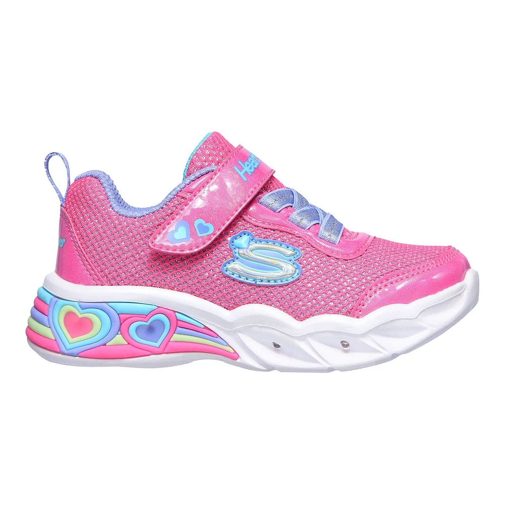 Skechers Kids' Toddler Sweetheart Lights Shoes, Slip On, Walking, Running, Velcro, Light Up