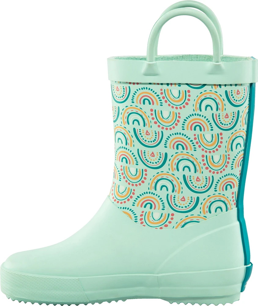 Ripzone Kids' Toddler Iris Rain Boots, High Top, Slip On, Rubber, Waterproof, Pull Handles