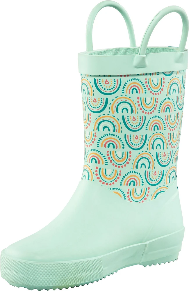 Ripzone Kids' Toddler Iris Rain Boots, High Top, Slip On, Rubber, Waterproof, Pull Handles