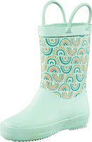 Ripzone Kids' Toddler Iris Rain Boots, High Top, Slip On, Rubber, Waterproof, Pull Handles