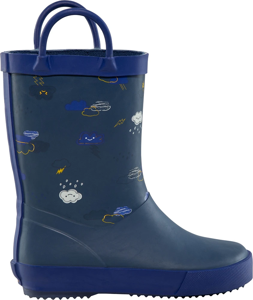 Ripzone Kids' Toddler Neil Rain Boots, High Top, Slip On, Rubber, Waterproof, Pull Handles