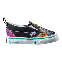 Vans x Crayola Kids' Toddler V Skate Shoes, Sneakers, Girls', Slip On, Velcro