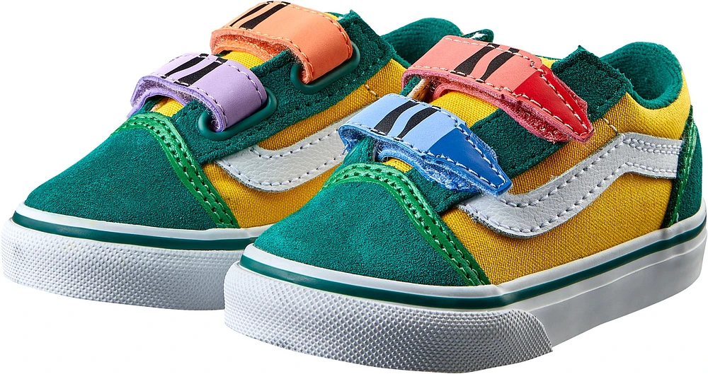 Vans x Crayola Kids' Toddler Old Skool V Skate Shoes, Sneakers, Boys', Velcro