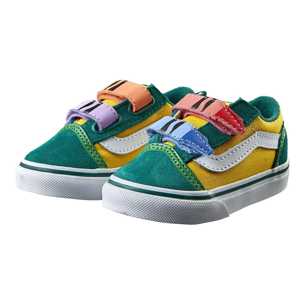 Vans x Crayola Kids' Toddler Old Skool V Skate Shoes, Sneakers, Boys', Velcro