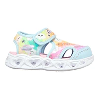 Skechers Kids' Toddler Heart Lights Slides/Sandals, Girls', Closed Toe, Velcro, Light Up