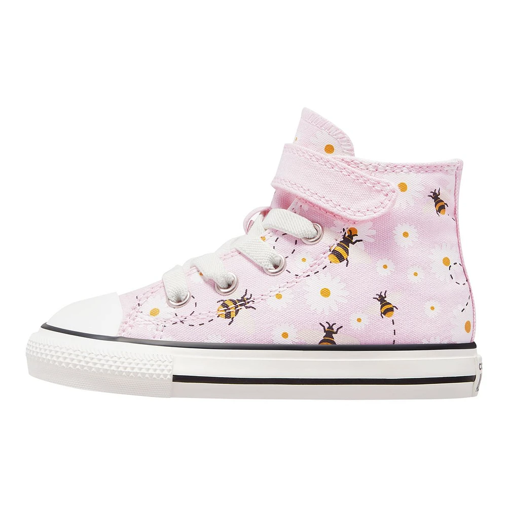 Converse Kids' Toddler Chuck Taylor All Star 1V Bee Yourself Easy On Shoes, Running, Velcro