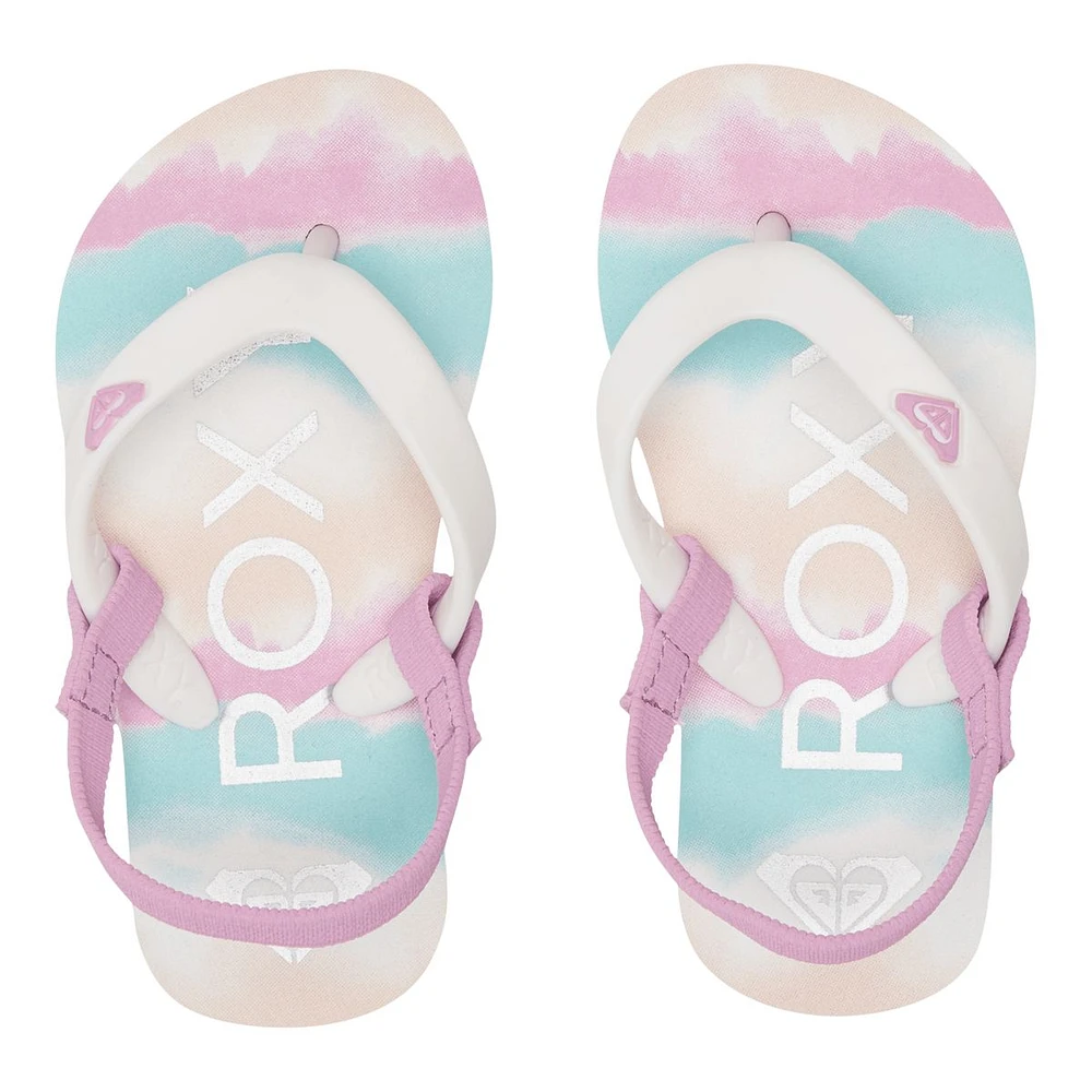 Roxy Kids' Toddler Tahiti VI Flip Flops/Sandals, Girls', Heel Strap