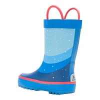 Kamik Kids' Toddler Rocketship Rain Boots, High Top, Slip On, Rubber, Waterproof, Handles