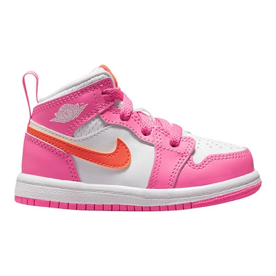 Nike Kids' Toddler Jordan 1 Mid Shoes, Sneakers, Girls'