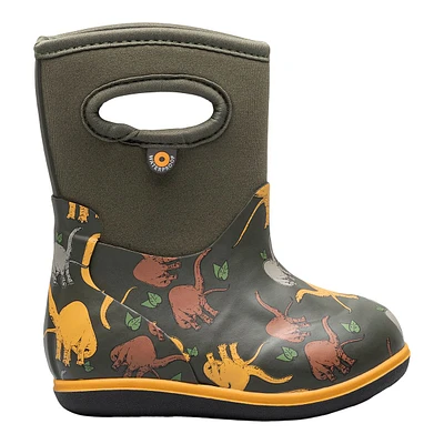 Bogs Kids' Toddler Classic Good Dino Winter Boots, Boys'/Girls', Waterproof, Snow