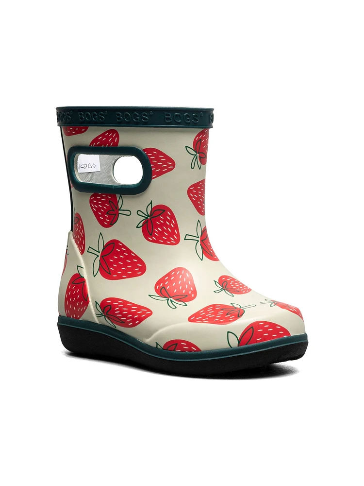 Bogs Toddler Girls' Skipper II Strawberries Moss Rain Boots