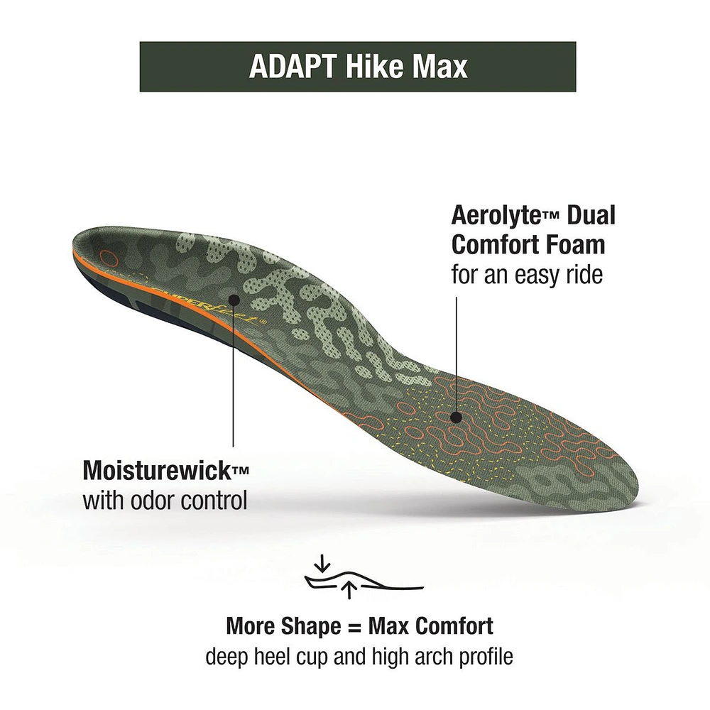 Superfeet ADAPT Hike Max Insoles, Shoe Inserts