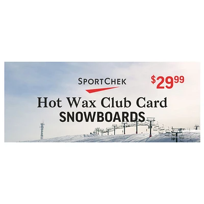 Snowboard Hot Wax Card - 1 Year Unlimited Use