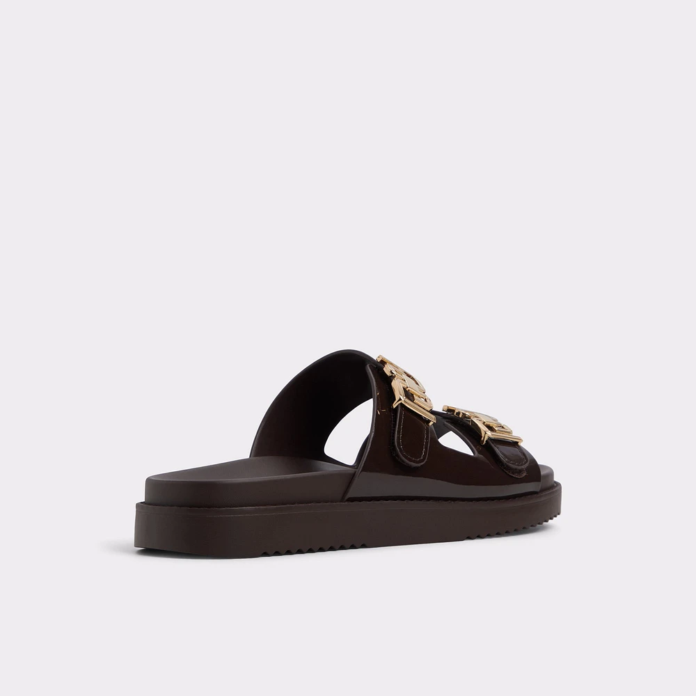 Alessie Medium Brown Women's Footbed Sandals | ALDO Canada