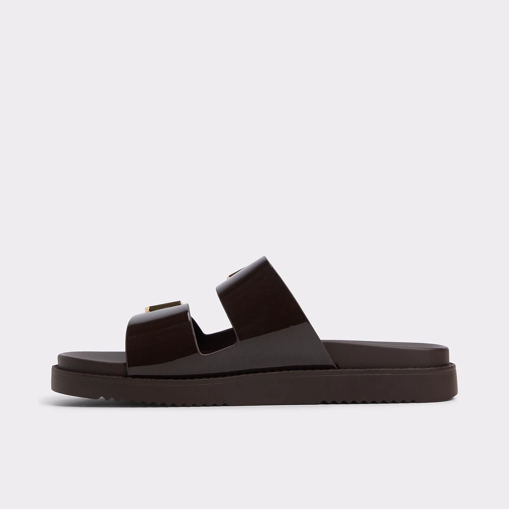 Alessie Medium Brown Women's Footbed Sandals | ALDO Canada