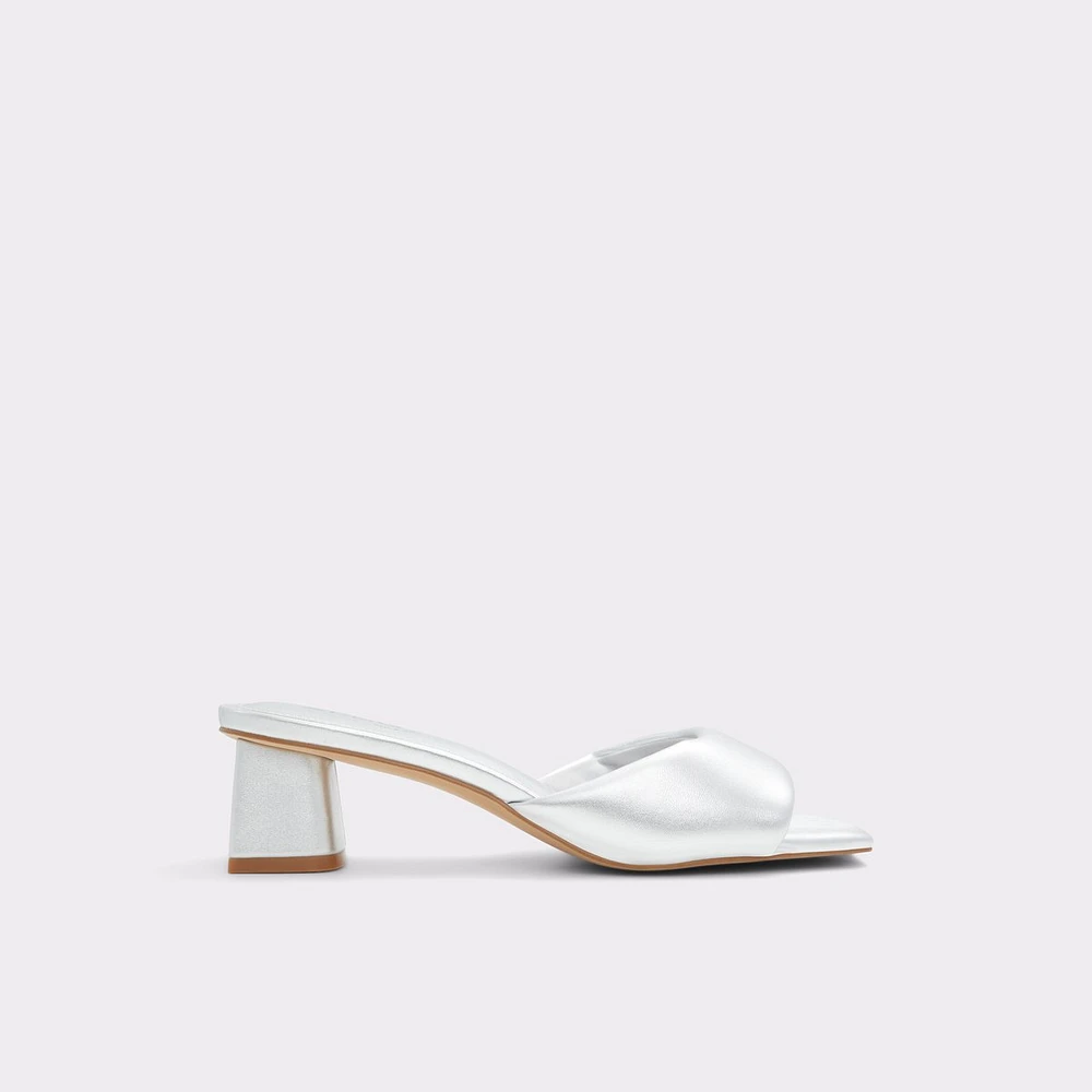 Aneka Silver Women's Heeled Mules | ALDO Canada