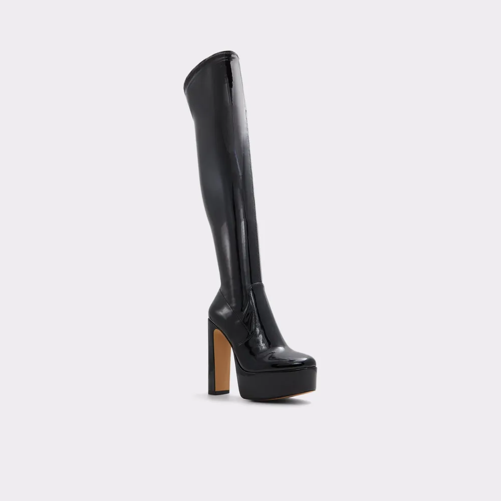 Astelawan Black Synthetic Patent Women's Tall Boots | ALDO US