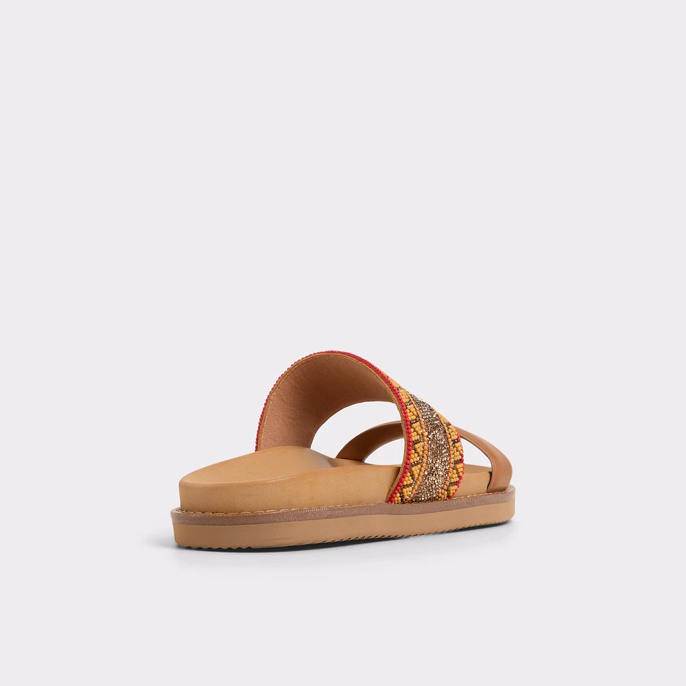 Beachvacay Brown Multi Women's Footbed sandals | ALDO Canada
