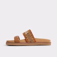 Beachvacay Brown Multi Women's Footbed sandals | ALDO Canada