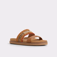 Beachvacay Brown Multi Women's Footbed sandals | ALDO Canada